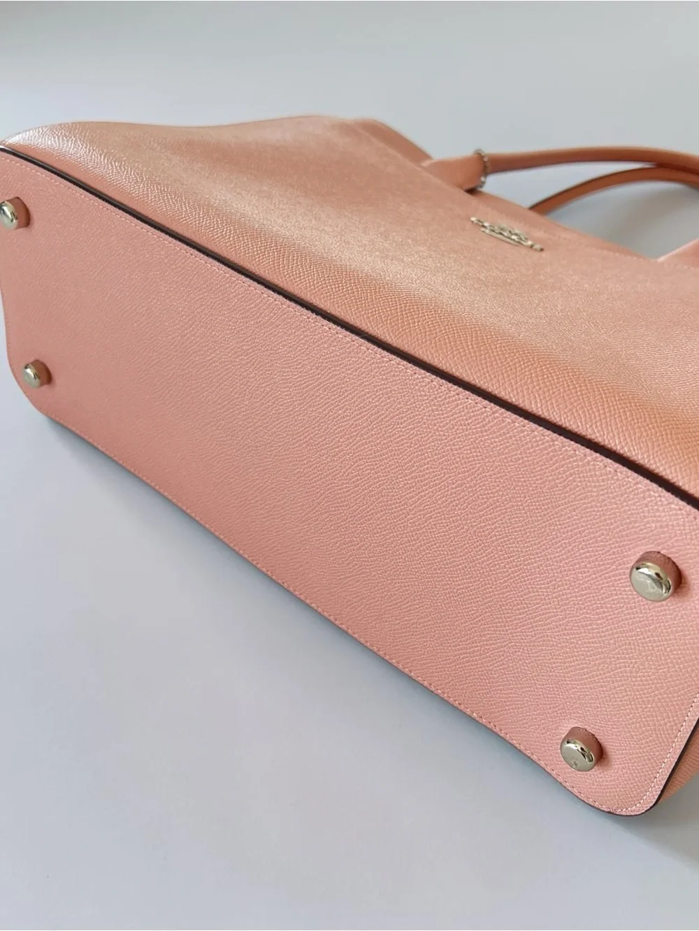 Coach Casey Blush Pink Cross Grain Structured Leather Tote F31474